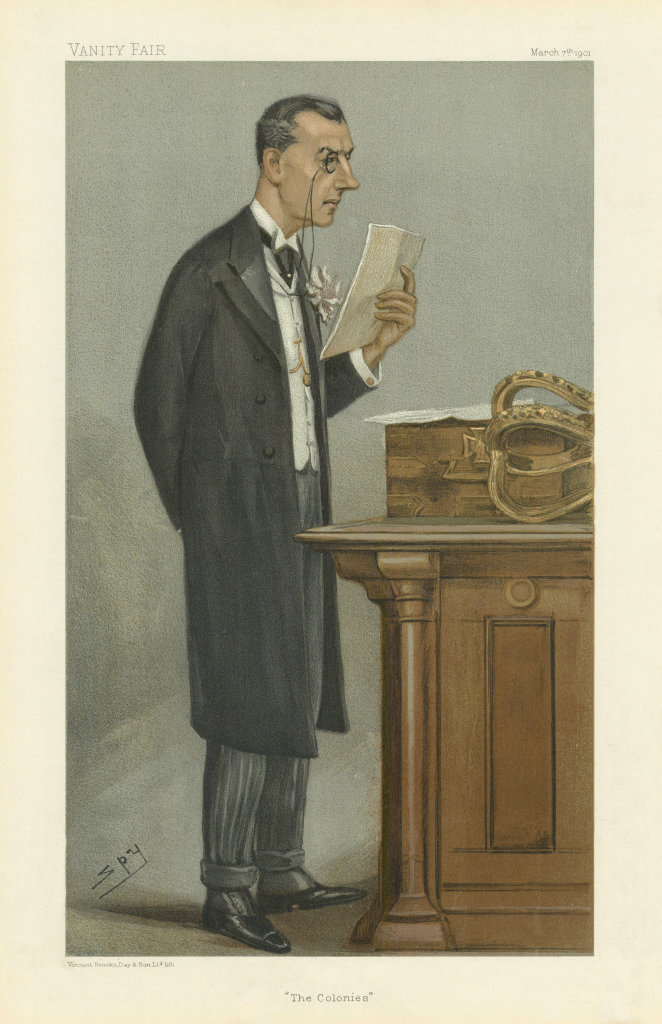 Associate Product VANITY FAIR SPY CARTOON Joseph Chamberlain 'The Colonies'. Politics 1901 print