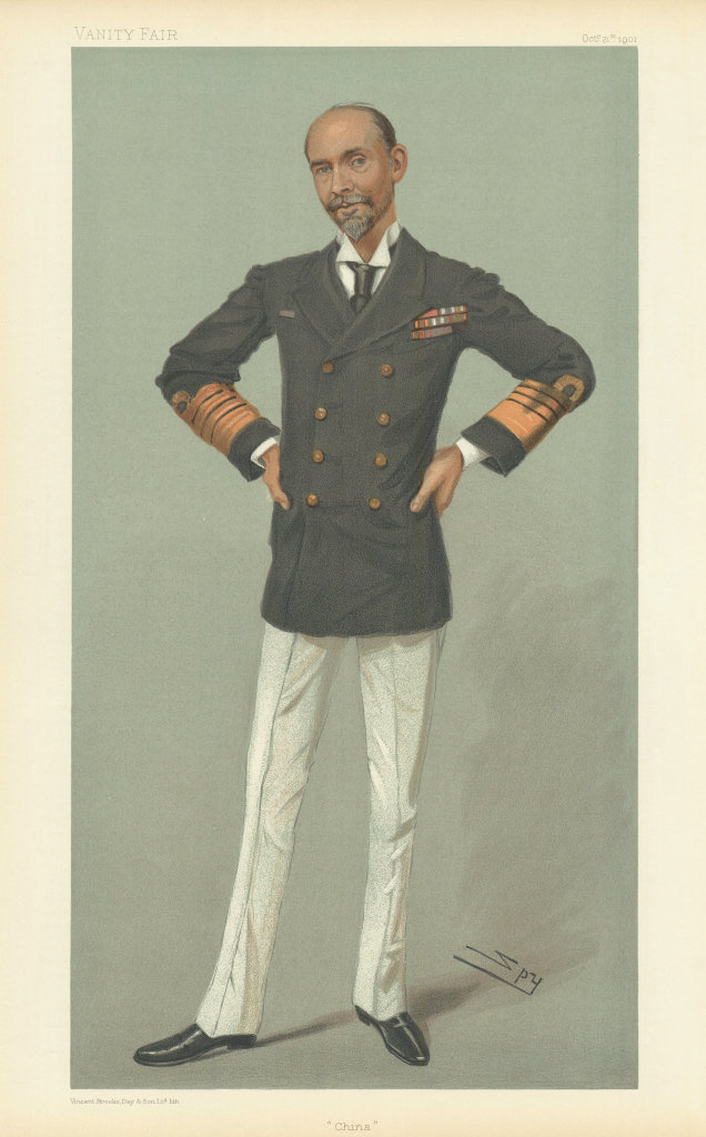 Associate Product VANITY FAIR SPY CARTOON Sir Edward Hobart Seymour 'China'. Royal Navy 1901