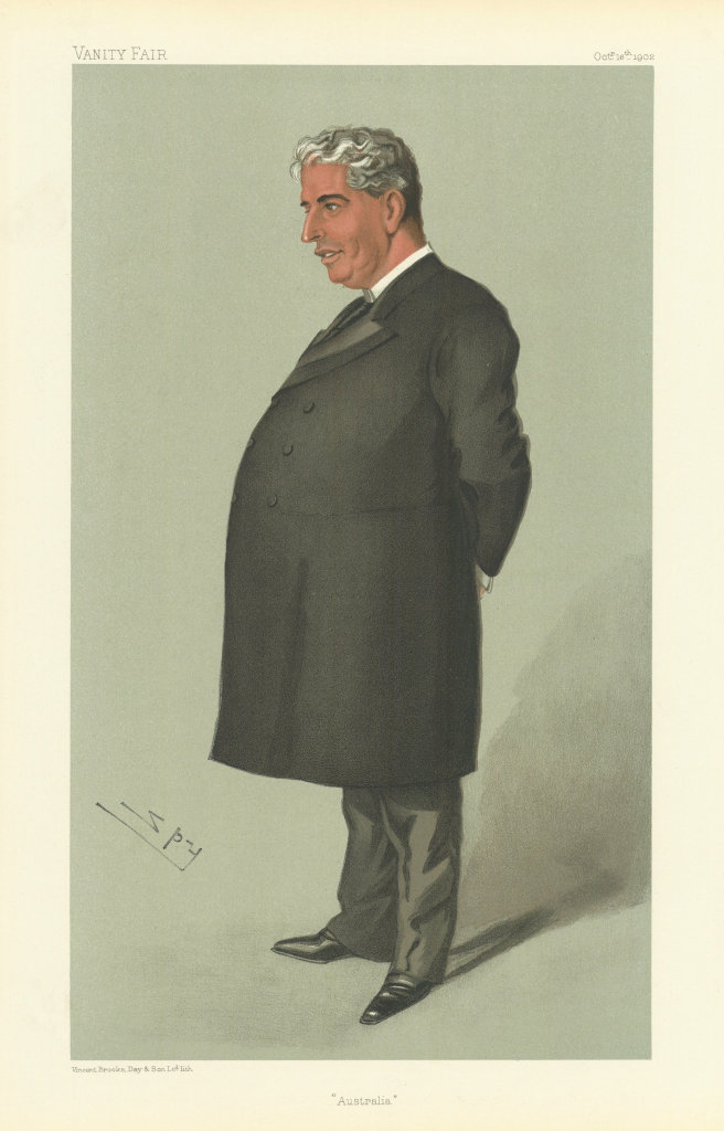 Associate Product VANITY FAIR SPY CARTOON Edmund Barton. 1st Prime Minister of 'Australia' 1902