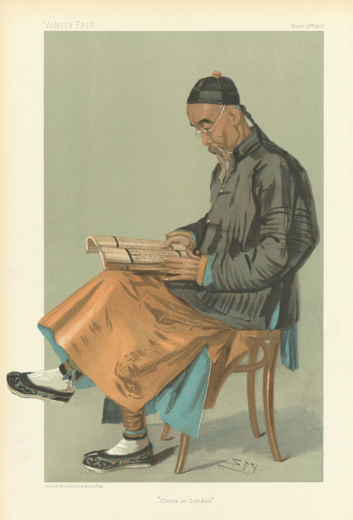 VANITY FAIR SPY CARTOON Chang Ta-Jen 'China in London' 1903 old antique print
