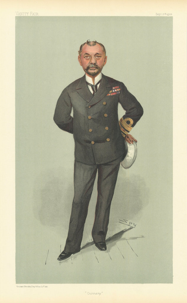 Associate Product VANITY FAIR SPY CARTOON Captain Percy Scott 'Gunnery'. Navy uniform 1903 print