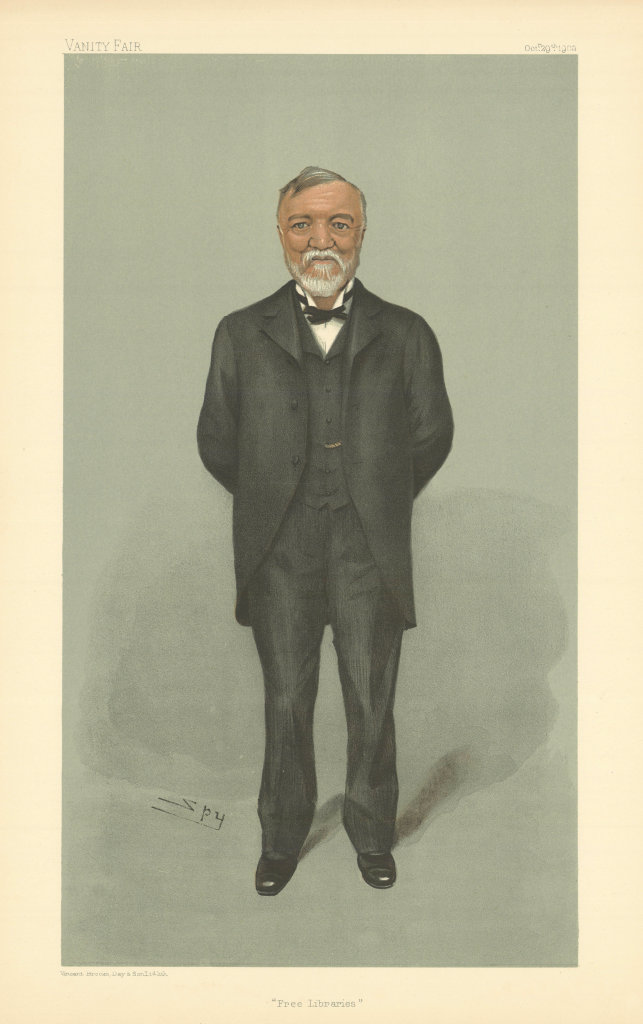 Associate Product VANITY FAIR SPY CARTOON Mr Andrew Carnegie 'Free Libraries'. USA 1903 print