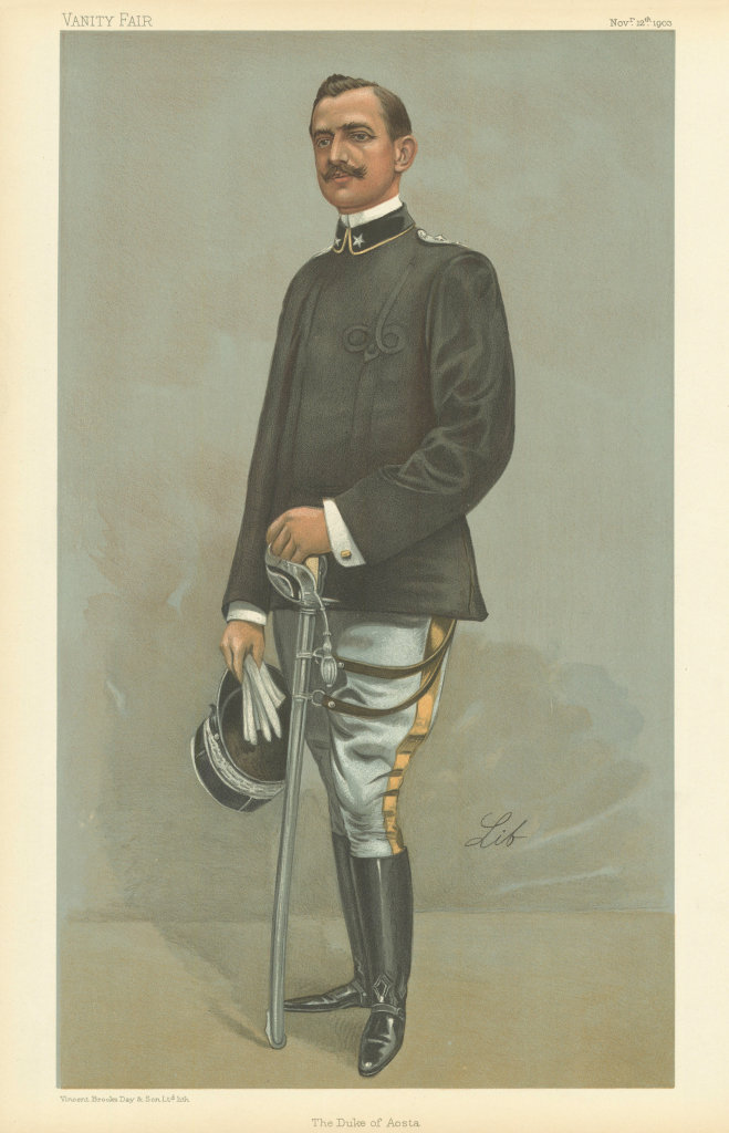 VANITY FAIR SPY CARTOON HRH Prince Emanuele di Savoia, 'The Duke of Aosta' 1903
