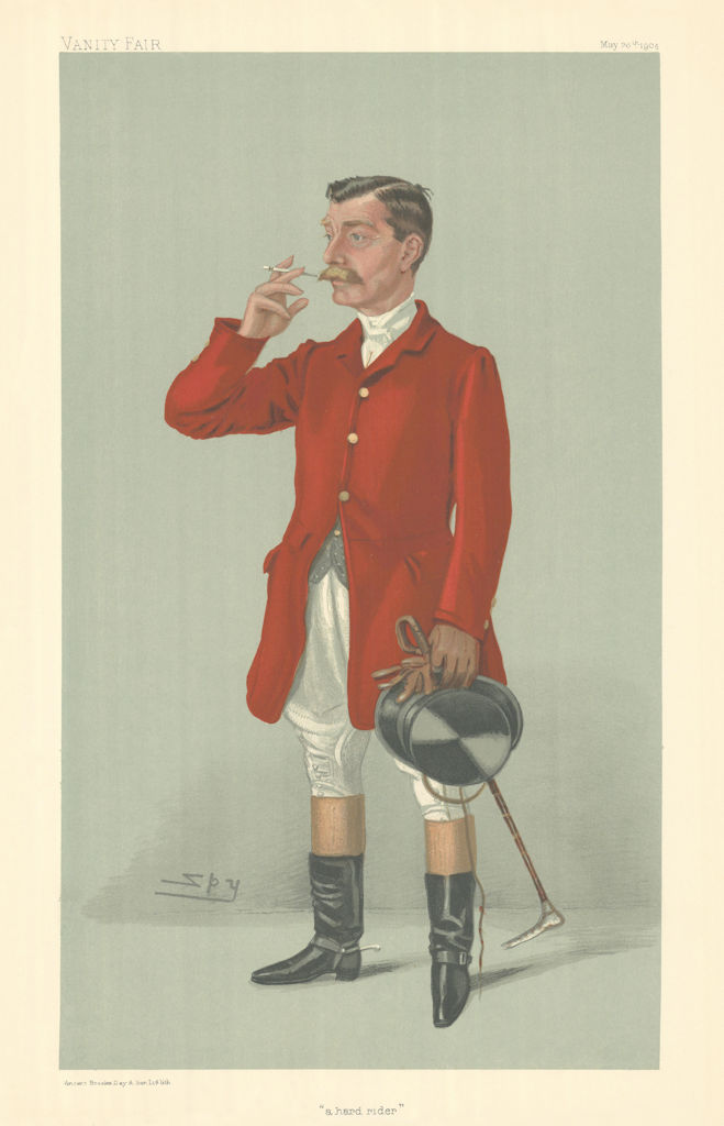 Associate Product VANITY FAIR SPY CARTOON Mr Arthur James 'a hard rider' Fox hunter 1904 print