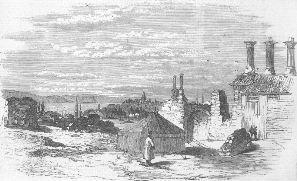 Associate Product TURKEY. Constantinople (Istanbul) -Proposed site for an English hospital, 1855