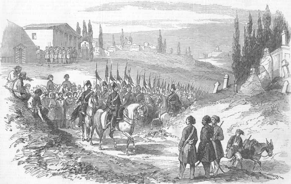 Associate Product CONSTANTINOPLE (ISTANBUL) . New Regiment of Cossacks of the Don, old print, 1853
