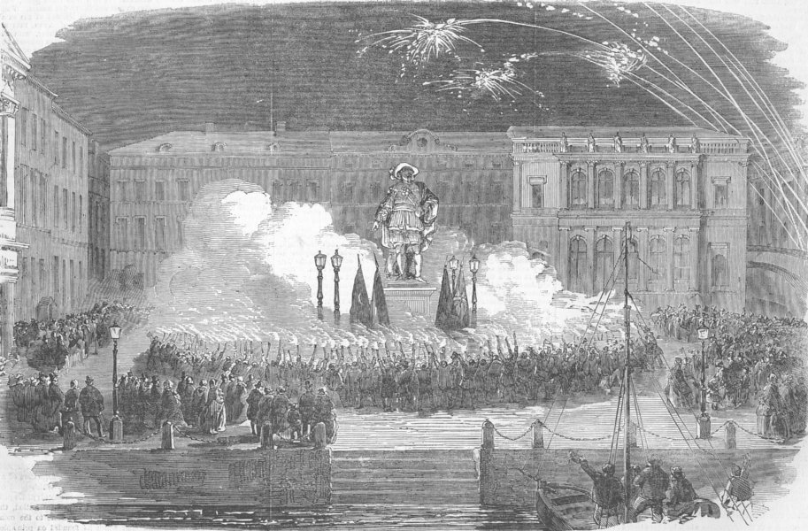 Associate Product GOTHENBURG.Celebration Fall Sebastopol.Torchlight parade.Gustavus Adolphus, 1855