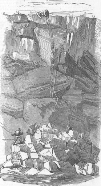 Associate Product INDIAN OCEAN. The Meridian passengers ascending Amsterdam island, print, 1853