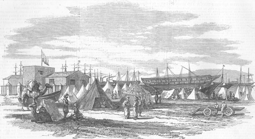 Associate Product EGYPT. Alexandria-The Harbour, and Encampment of Mahommedan Pilgrims, 1853