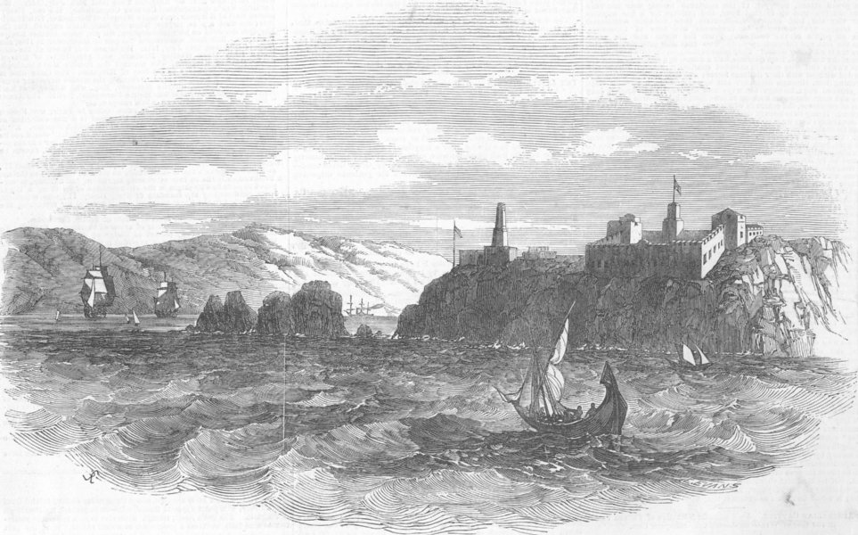 Associate Product TURKEY. The Black Sea-Battery and Lighthouse-Entrance to the Bosphorus, 1853