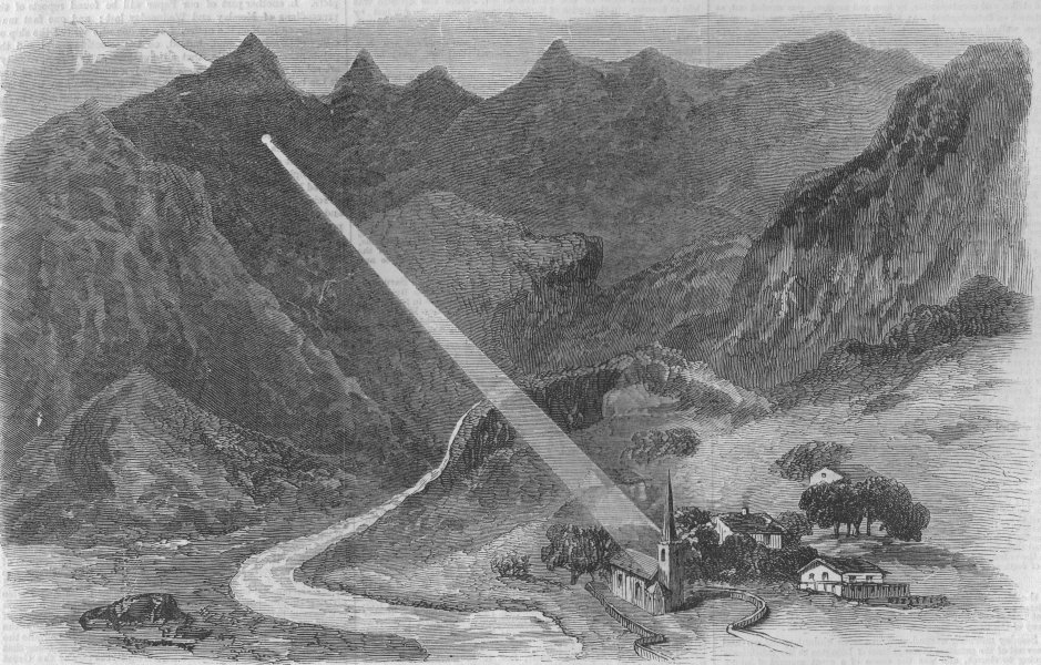 SWITZERLAND. Martin's Loch & the Segnes Pass, Bernese Alps, from Elm, 1859
