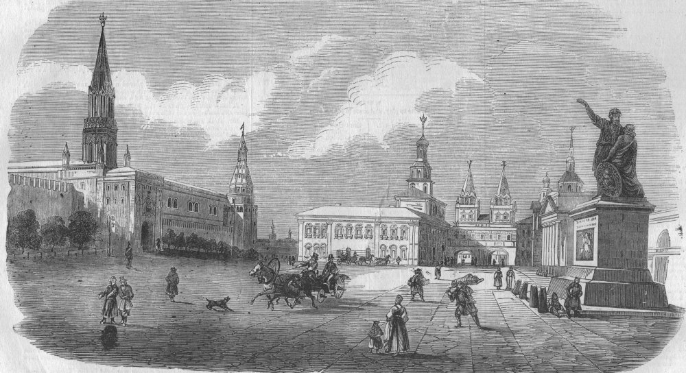 Associate Product MOSCOW МОСКВА. Red Square. The Red Place. Russia, antique print, c1860