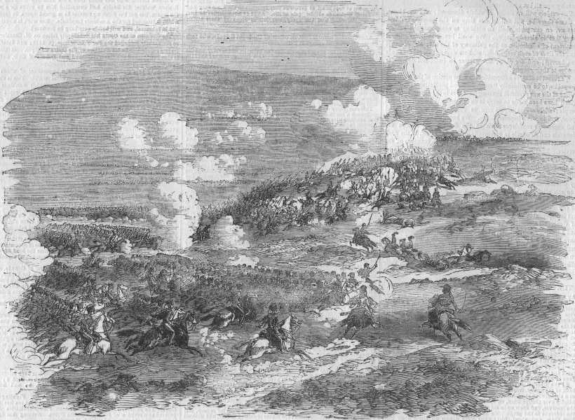 Associate Product CRIMEAN WAR.Charge of the Light Brigade. Light Cavalry charge at Balaklava, 1854