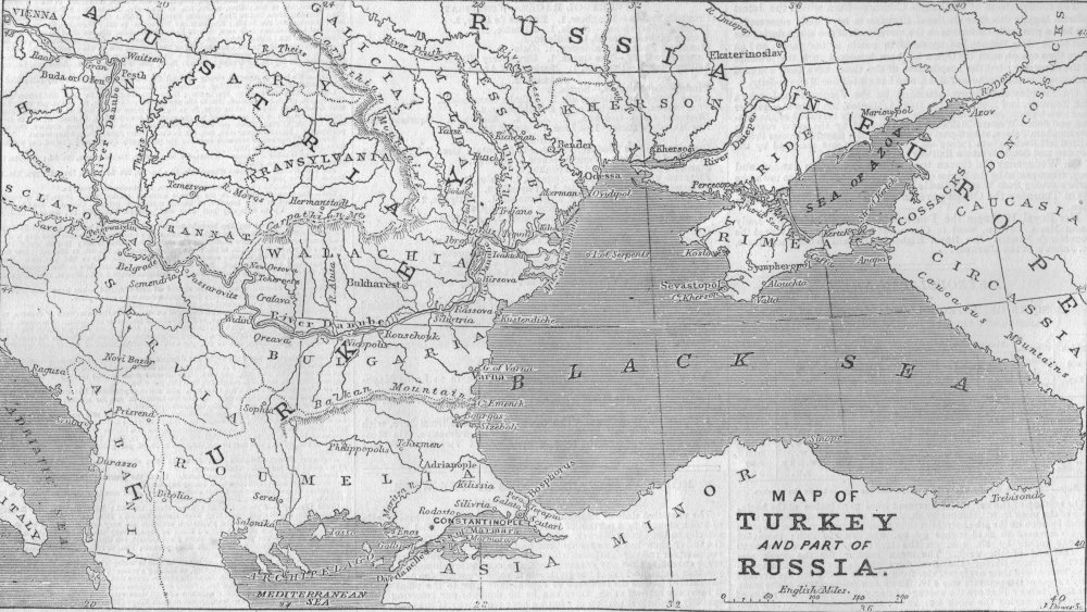 Associate Product TURKEY. Map of Turkey and part of Russia, 1853