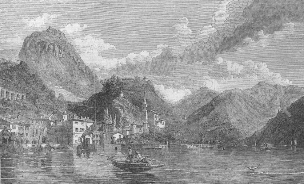Associate Product ITALY. Loggio, on the Lake of Lugano, antique print, 1854