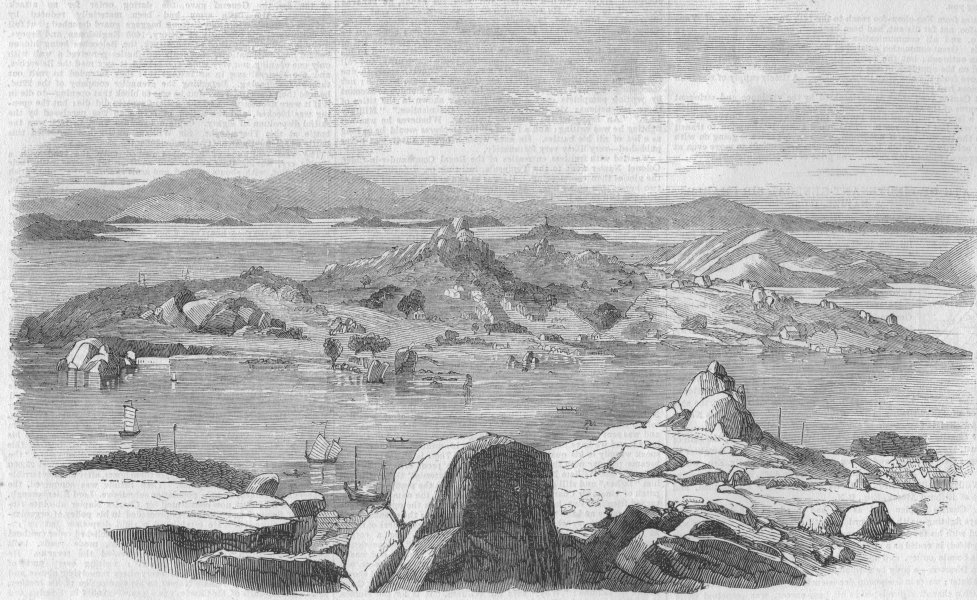 Associate Product CHINA. Xiamen. Xiamen, Sketched from the Signal Station, antique print, 1853