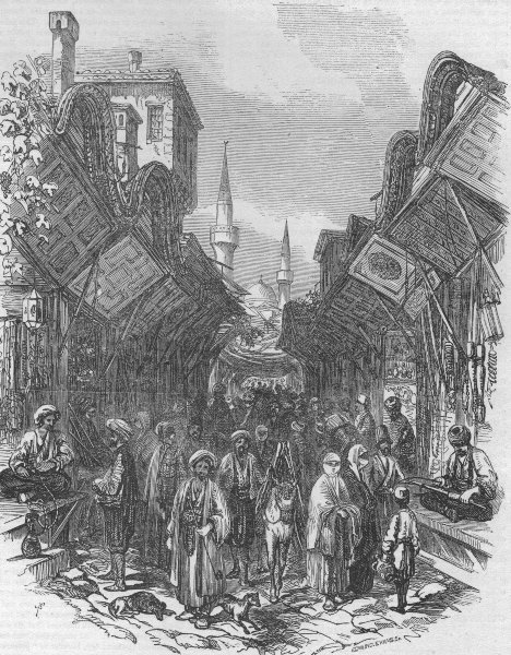 Associate Product TURKEY. A Street in Constantinople (Istanbul) , antique print, 1853