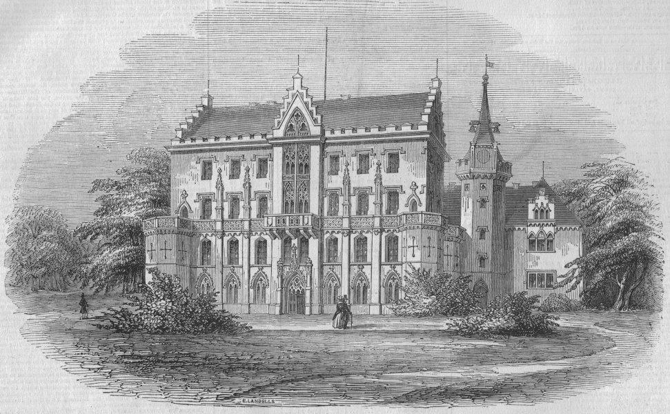 Associate Product GERMANY. Sachsen (Saxony Saxe) -Coburg-Gotha. The Palace of Duke, print, 1844
