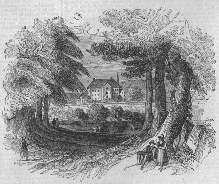 Associate Product SAXONY. Sachsen. Saxe-Coburg-Gotha. Chateau Rhenard's Brun,near Gotha, 1844