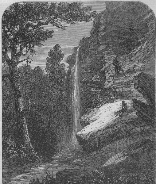 Associate Product SOUTH AFRICA. Bushman's Cave, Eland Berg, Kat River, antique print, 1869