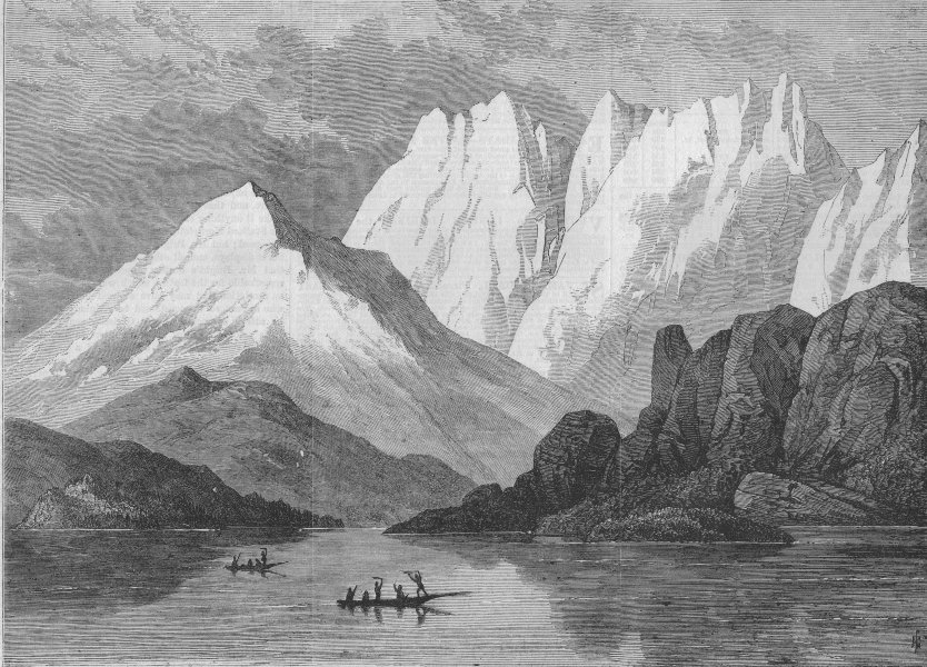 CHILE. Magellan Strait. Crooked Reach, Magellan Strait, antique print, 1869