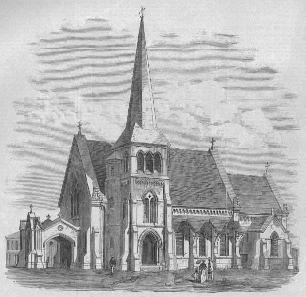 Associate Product BURMA. Burma. Trinity Church, Rangoon, British Burma, antique print, 1869