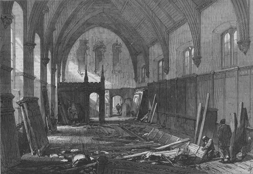 Associate Product LAW. Inner Temple Hall. Demolition Old Dining Hall Inner Temple, old print, 1869