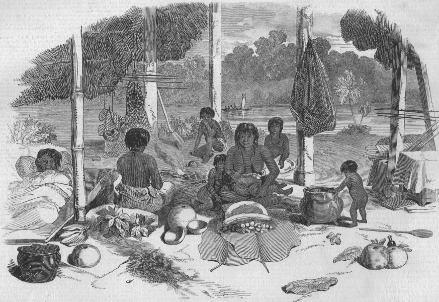 Associate Product HONDURAS. Mosquitia. A family of Woolwa Indians on the Bluefields river, 1847
