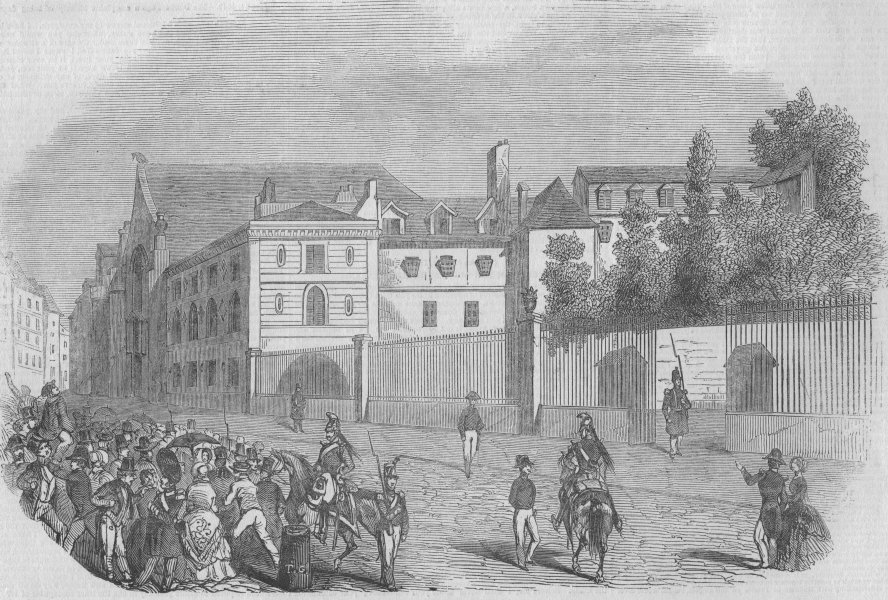 Associate Product FRANCE. The Luxembourgh Prison, antique print, 1847