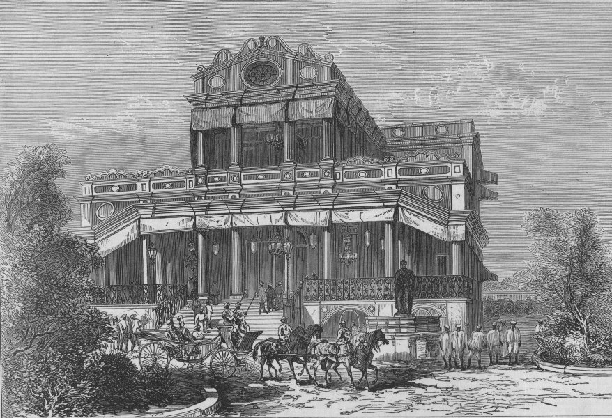 VADODARA. Gaekwad. The Guicowar's Palace of the Motee Bagh. India, print, 1875
