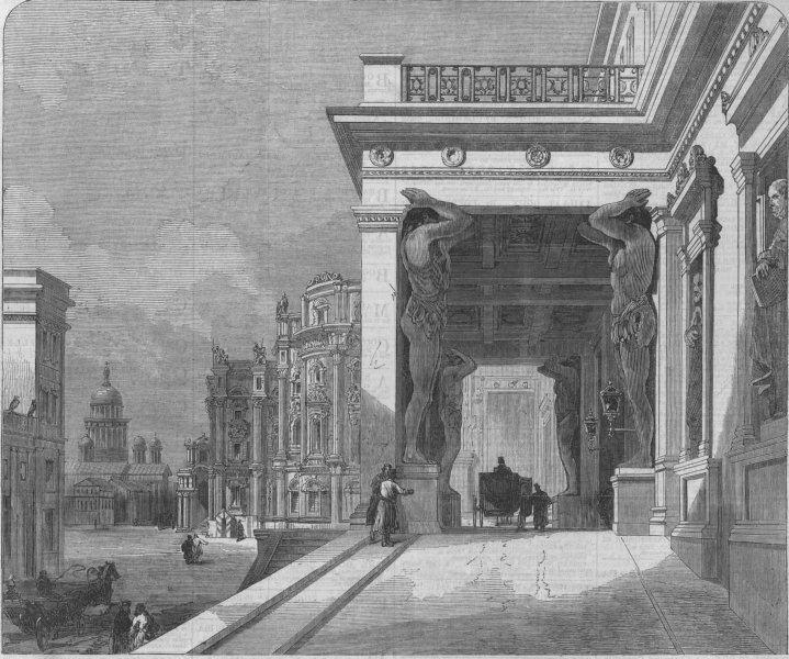 Associate Product ST PETERSBURG. The new Hermitage, residence of the Prince of Wales, print, 1866