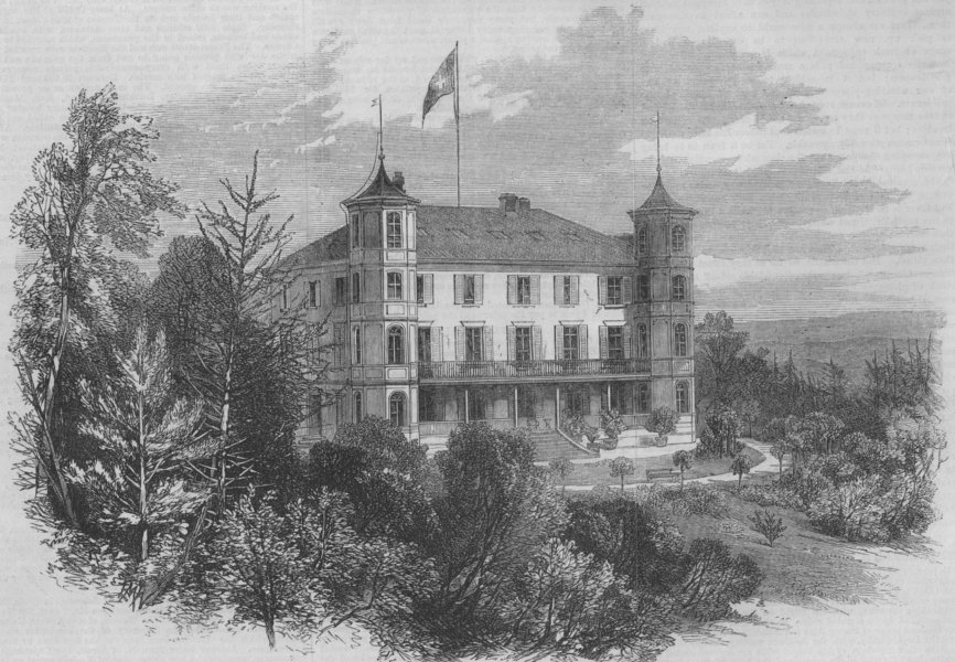 Associate Product SWITZERLAND. The Villa Wallis, Lucerne, residence of Queen Victoria, print, 1868