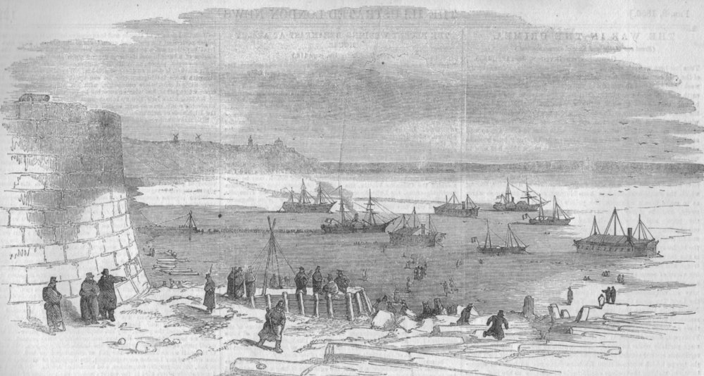 Associate Product CRIMEAN WAR. Kinburnska Fort & Ochakov spit. Expeditionary Fleet, print, 1856