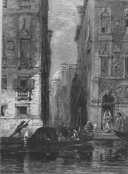 Associate Product ITALY. On the Grand Canal, antique print, 1855