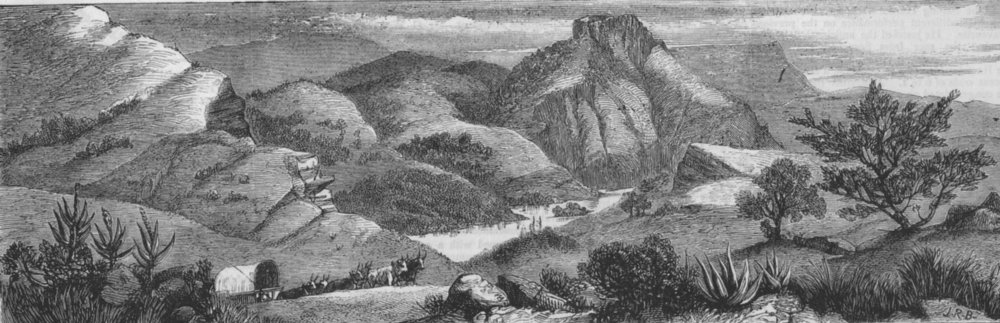 Associate Product SOUTH AFRICA. The river Kei from the Toleni Road, Fingoeland, old print, 1877