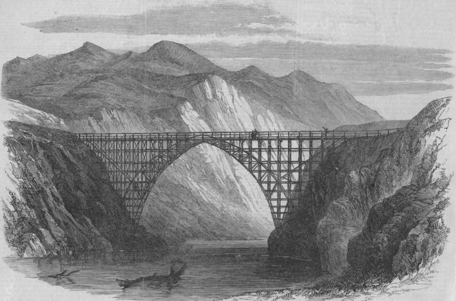 Associate Product NEW ZEALAND. Timber bridge over the river Wai-Au-Ua, province of Nelson, 1864