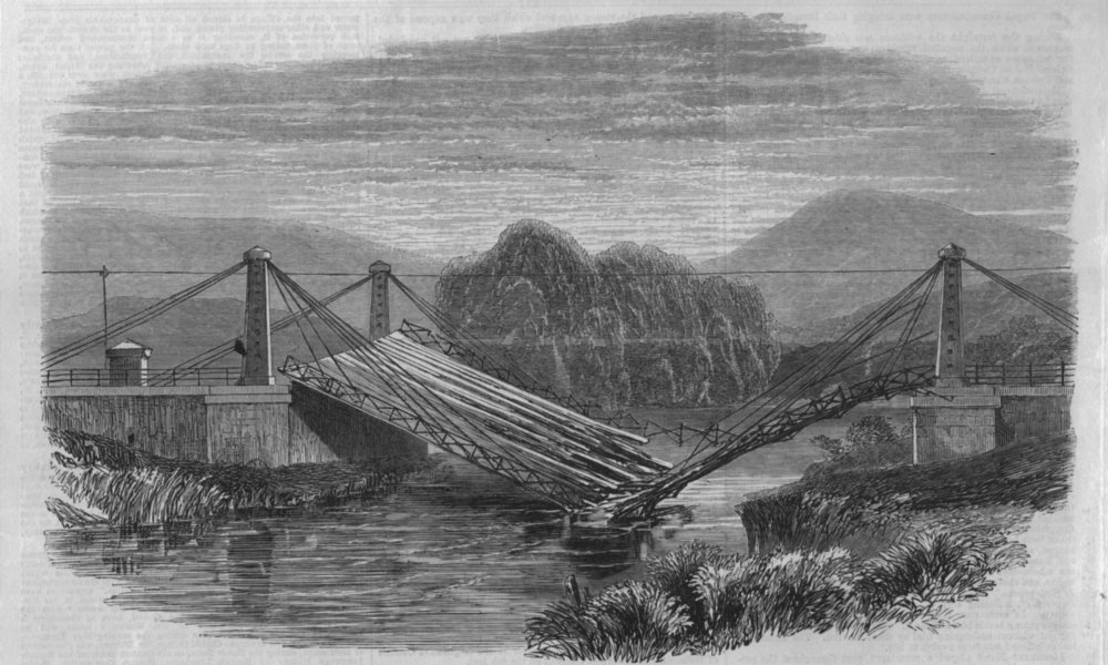 Associate Product NATAL. Wreck of the Victoria Bridge. South Africa, antique print, 1866