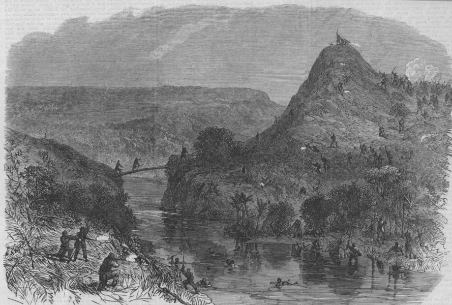 Associate Product NEW ZEALAND.New Zealand Land Wars.Fight at Waiari, on the Mangapiko River, 1864