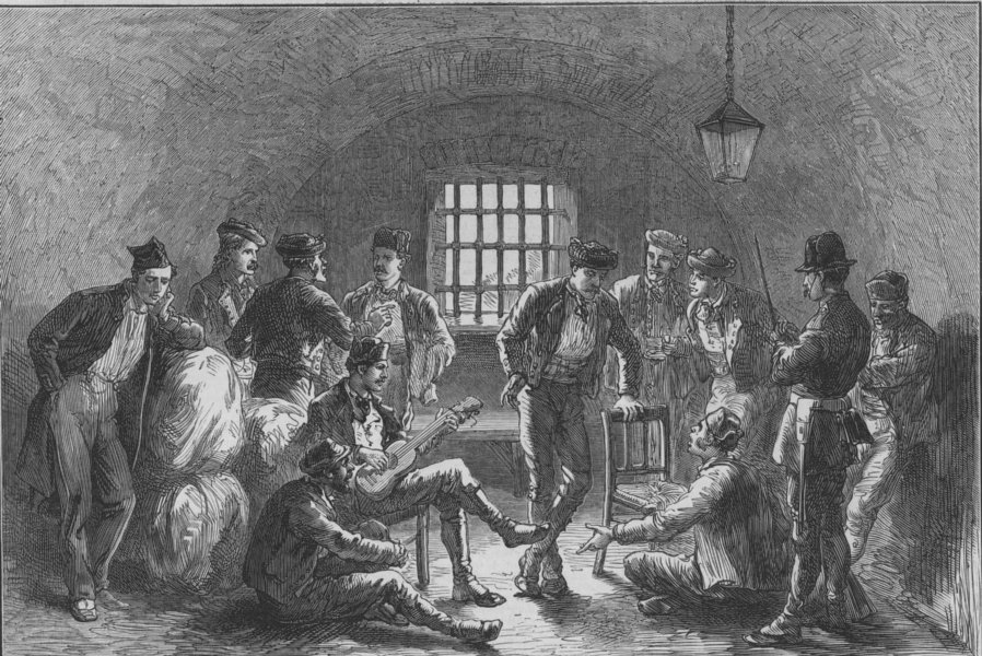 Associate Product SPAIN CIVIL WAR. Carlist prisoners in the Moorish prison of the Alhambra, 1873