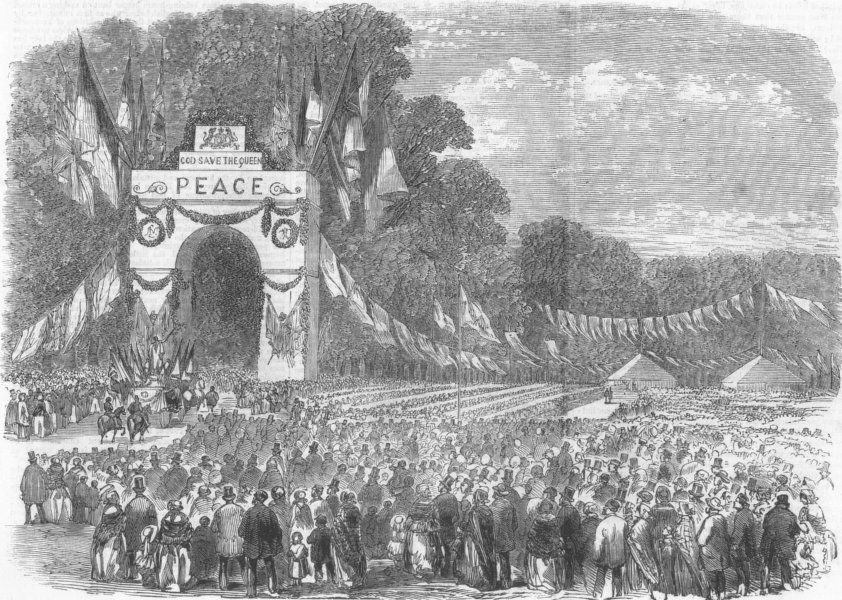 Associate Product HAMPSHIRE. Crimean War. Peace and Coronation Festival at Southampton, 1856