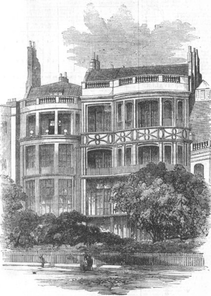 Associate Product LONDON. Residence of the late Mr. Rogers, 22, St. James's Place-Park front, 1855