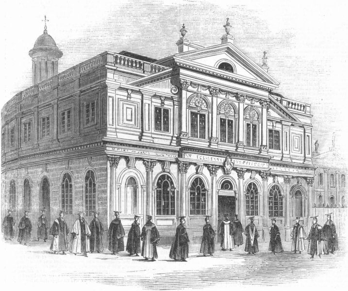 Associate Product OXFORD. Exterior of the University Theatre. Oxfordshire, antique print, 1845