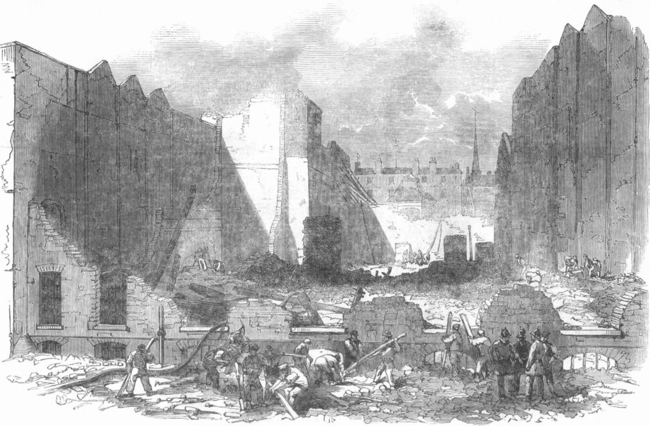 Associate Product LONDON. Ruins of the great fire in Mark Lane, sketched from Seething Lane, 1850