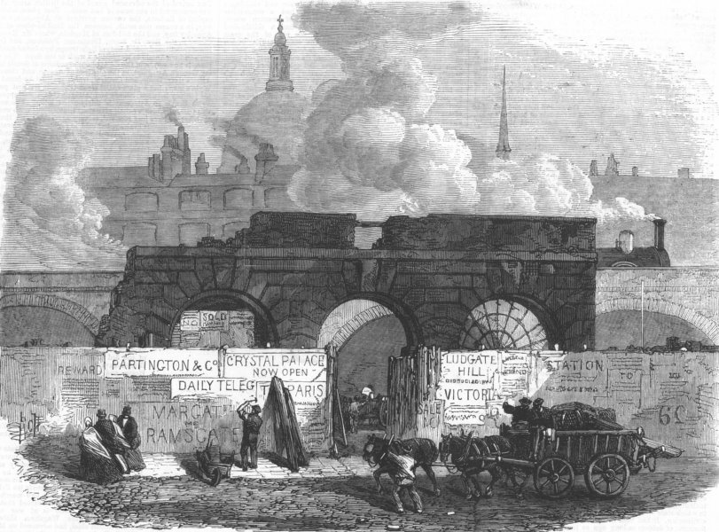 Associate Product LONDON. The last of the old Fleet Prison, antique print, 1868