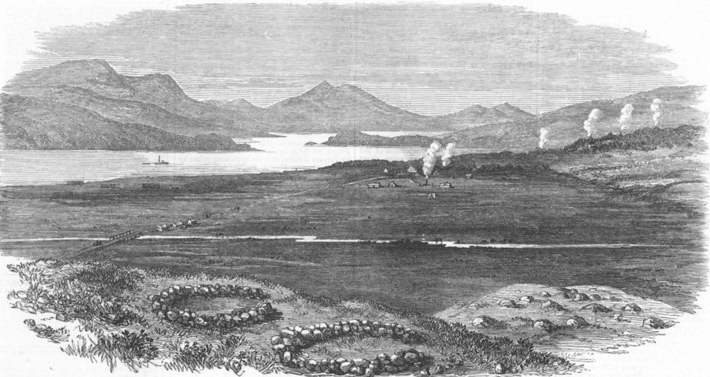 SUTHERLAND. The waste lands of Shiness. Scotland, antique print, 1874