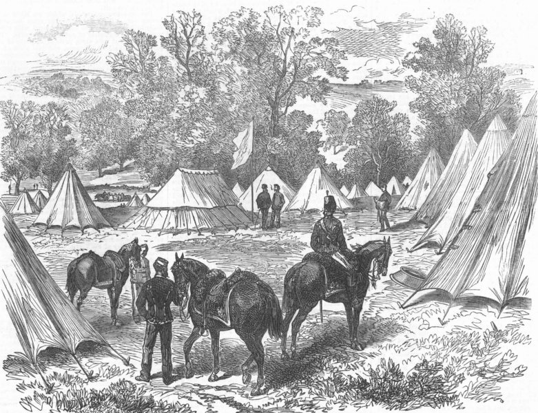 Associate Product BLANDFORD. Head-Quarters camp of Southern Army, France Farm, antique print, 1872
