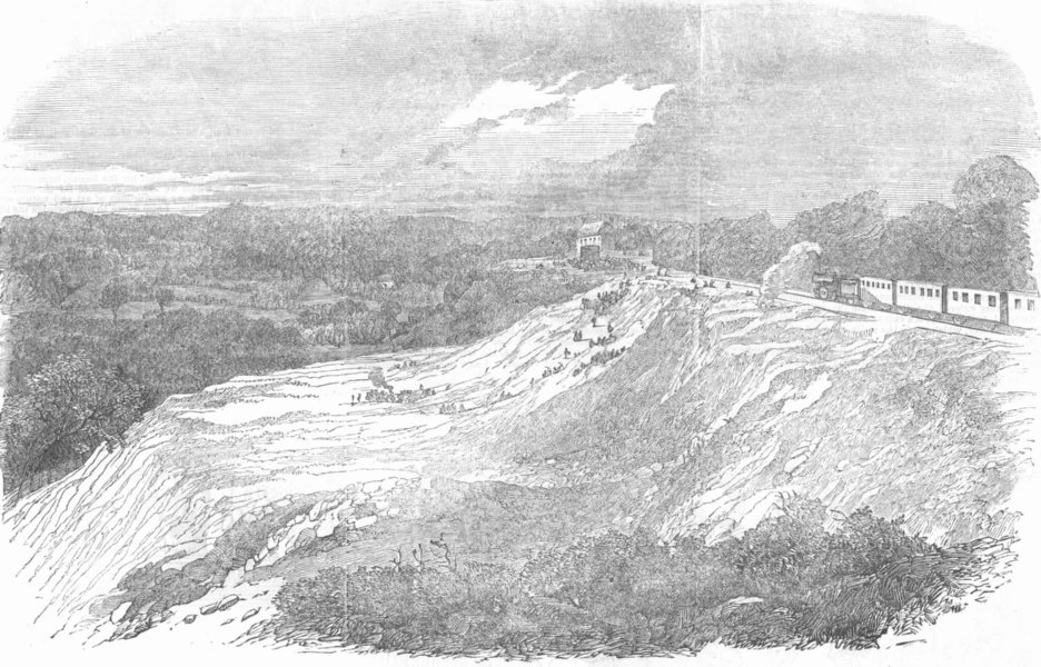 Associate Product LONDON. Scene of the recent landslip on the London and Brighton Railway, 1853