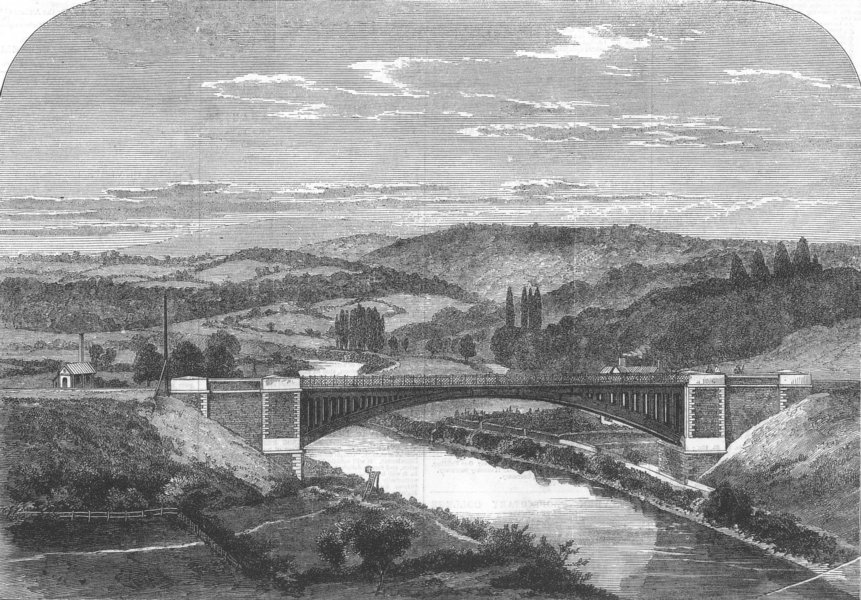 Associate Product SHROPSHIRE. Albert Edward Bridge. Coalbrookdale Railway over the Severn, 1865