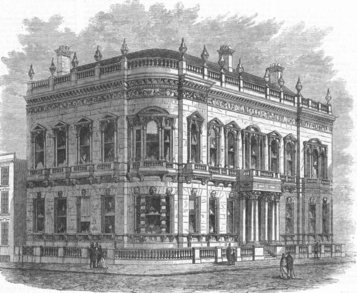 Associate Product BIRMINGHAM. The Union Club-house, antique print, 1869