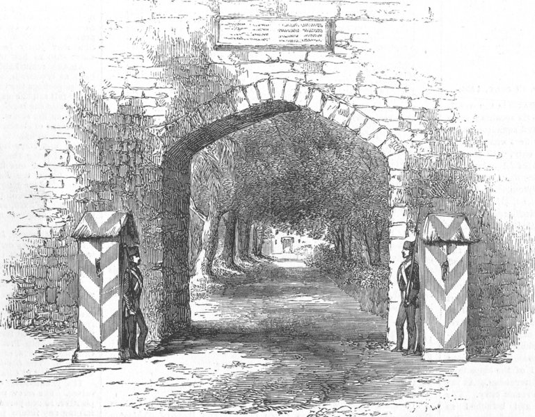 Associate Product TURKEY. Gate of the Seraglio, at Istanbul, antique print, 1855